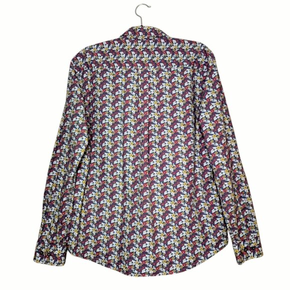 JOHNNIE-O | Hangin Out Floral Long Sleeve Button Down Shirt 'Wake' Casual  M - Picture 3 of 11